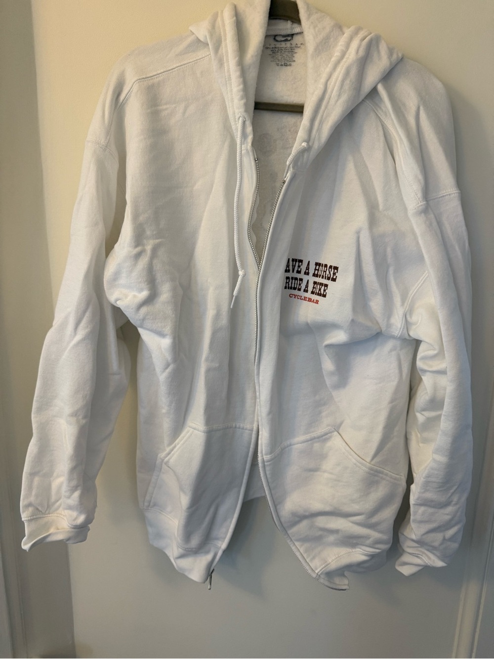 CycleBar White ‘Save a Horse, Ride a Bike’ Hoodie